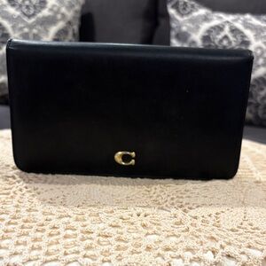 Black Leather Women's Clutch